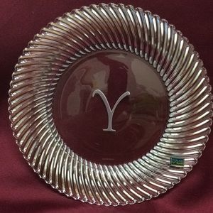Nachtmann Cut Glass Monogram "Y" Plate